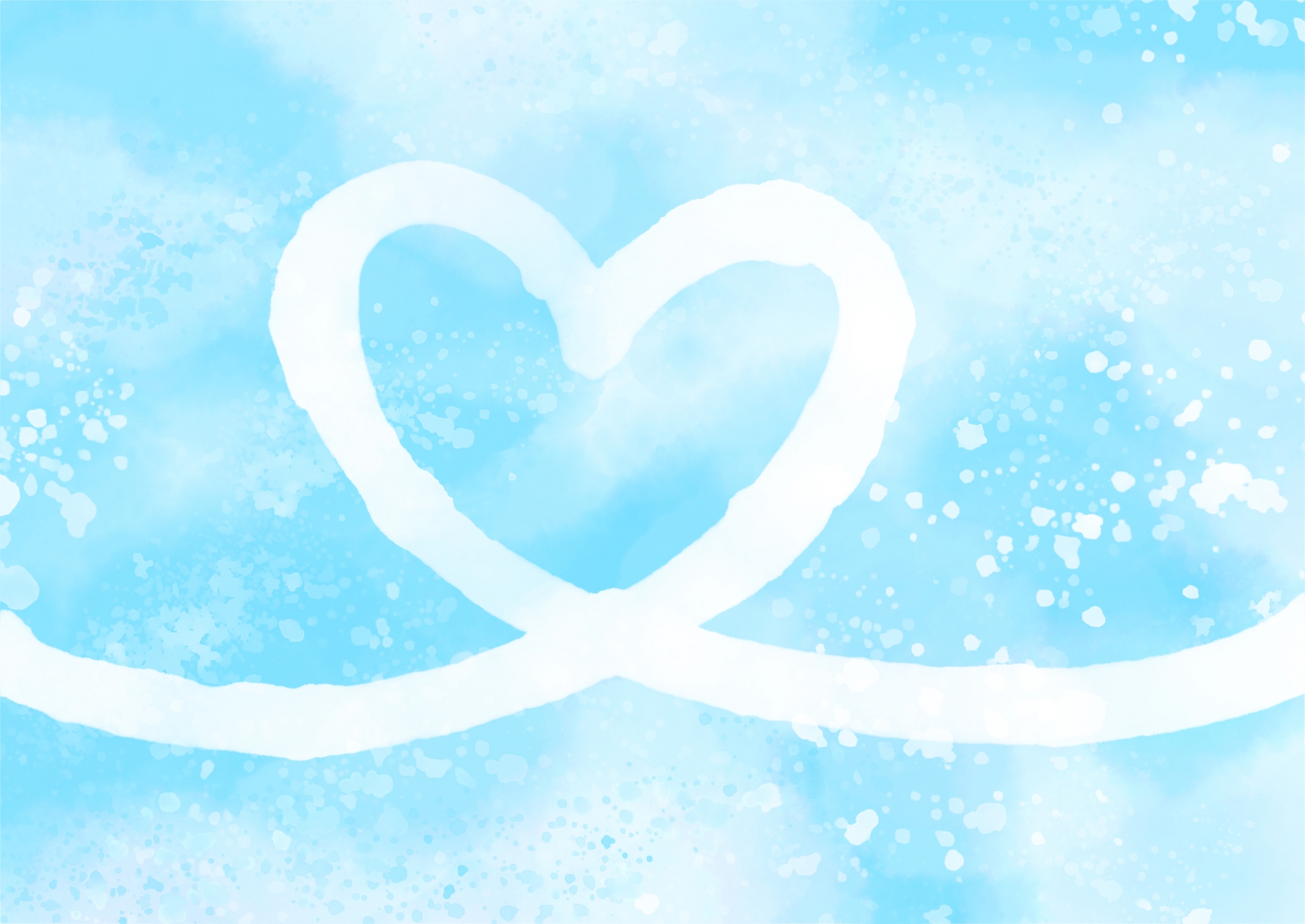 水色の背景に白いハートが描かれた優しい雰囲気の恋愛イメージ
