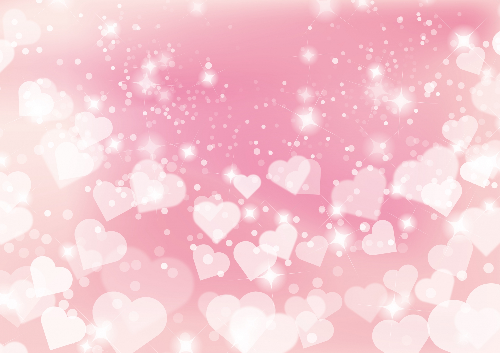 ピンクの背景に白いハートが浮かぶ、恋愛をイメージした優しいイラスト