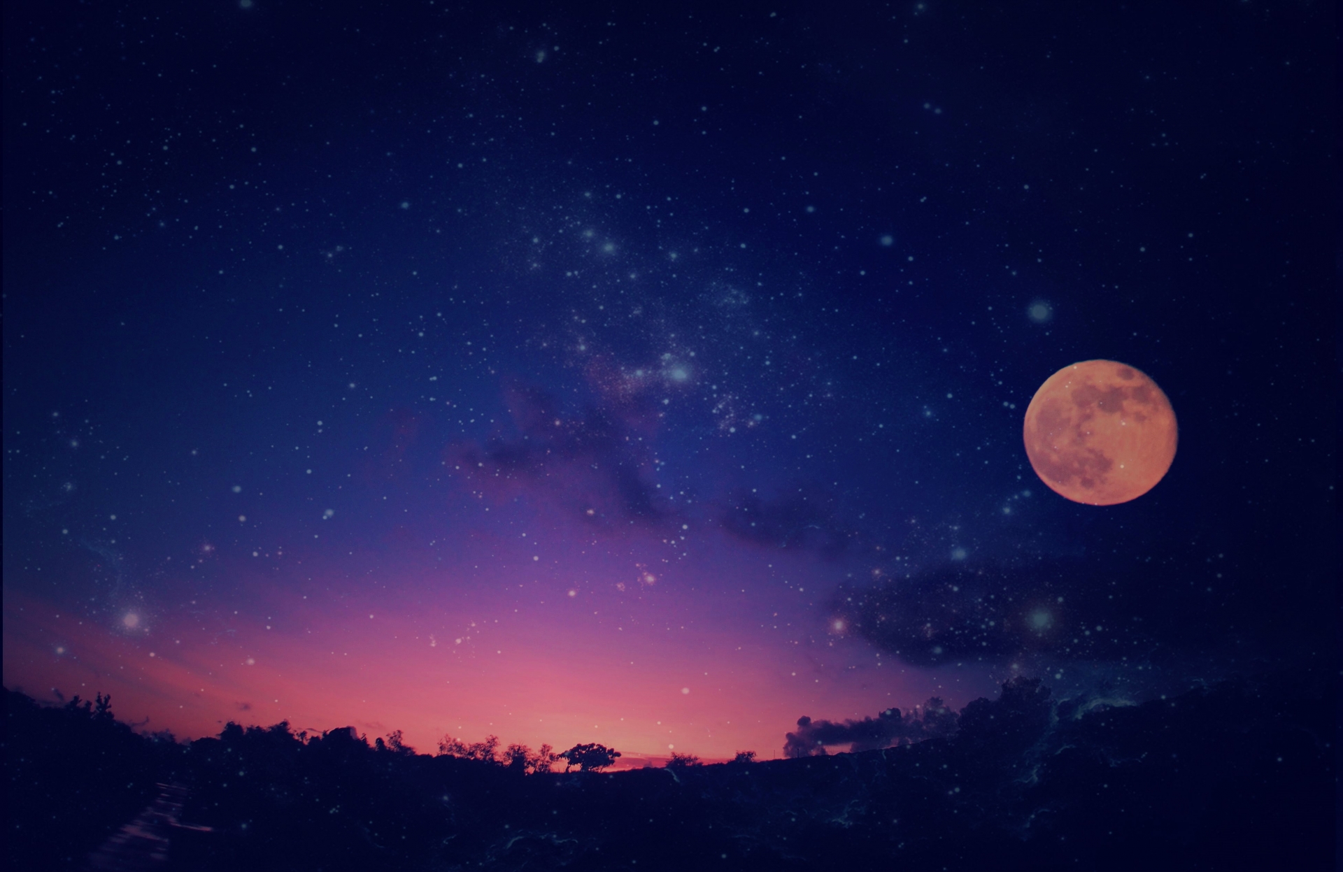 満月のスピリチュアルなエネルギーと浄化をイメージした写真